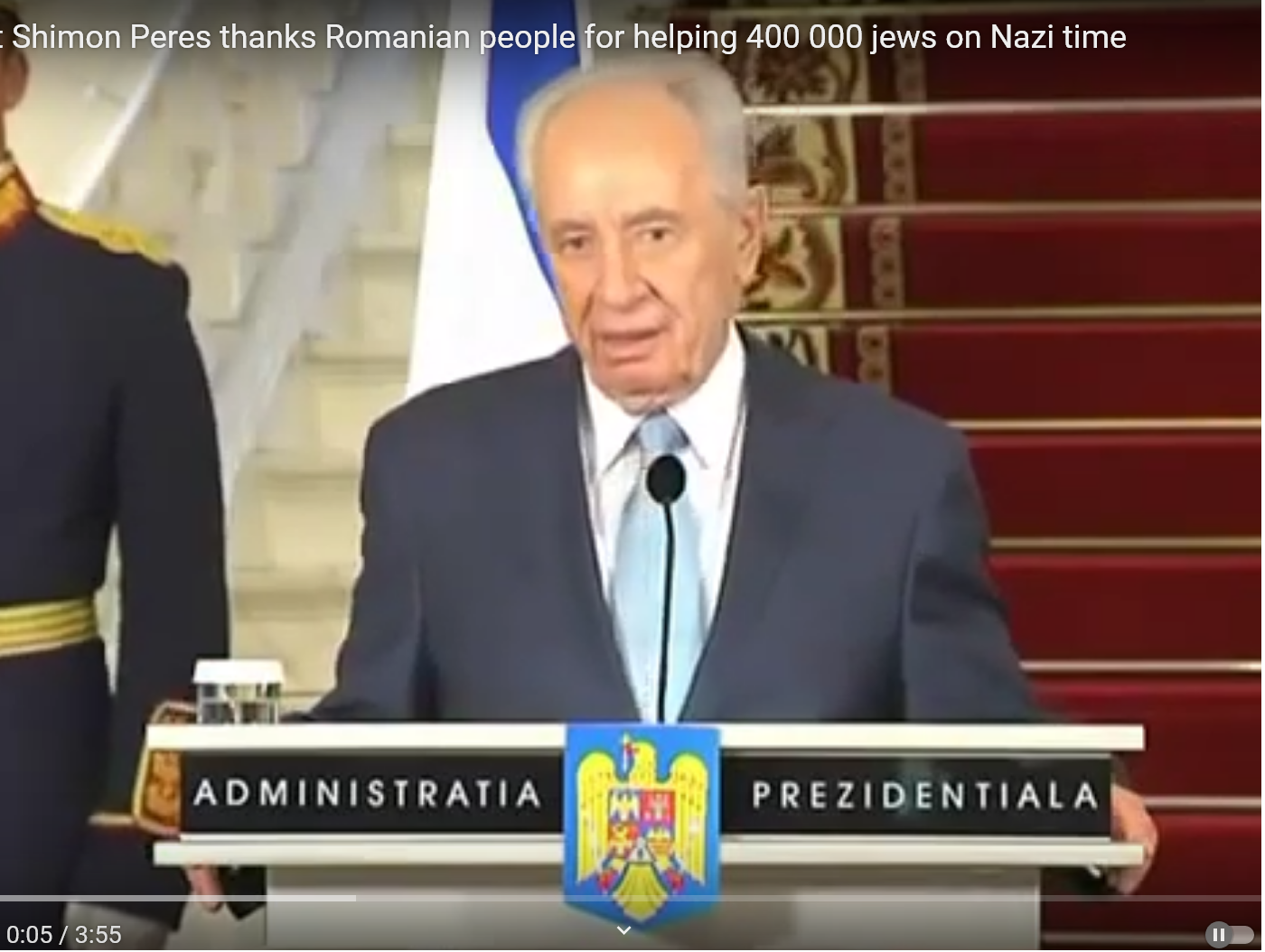 27 ianuarie, Ziua internațională a holocaustului. Shimon Peres: Nu vom uita niciodată că, în cele mai negre zile ale Europei sub nazism, România a salvat viețile multor evrei iar 400.000 dintre ei au mers și au clădit Israelul. Mulțumesc poporului român!