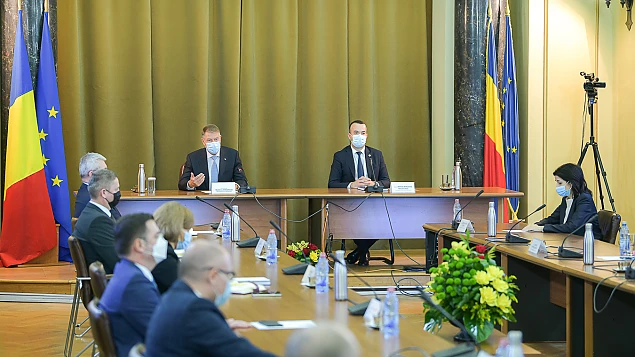 Iohannis a participat azi la evenimentul de prezentare a Raportului de activitate al Consiliului Superior al Magistraturii pe anul 2021. Foto: Presidency.ro