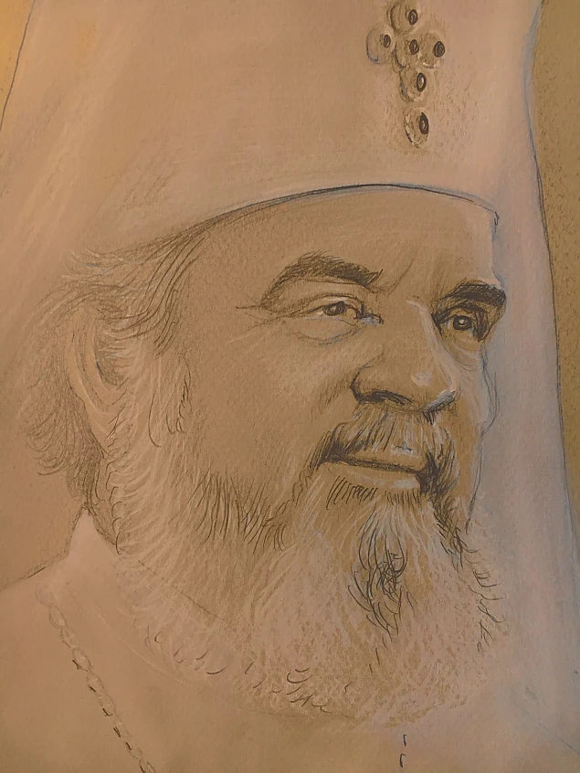Patriarhul Daniel la ceas aniversar. Portret realizat de artistul George-Sorin Nicolae