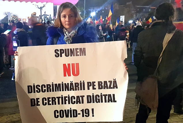 Dr. Geanina Hagimă la o demonstrație Starea de LIbertate din București / Foto Arhivă