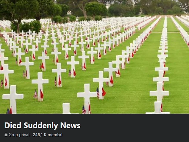 Captură de ecran/ grupul de facebook Died Suddenly News