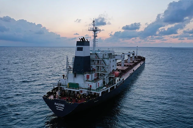 Nava Razoni, sub pavilion Sierra Leone, care transporta o încărcătură de 26.527 de tone de porumb, în drum spre Istabul. Foto arhivă: Anadolu Agency