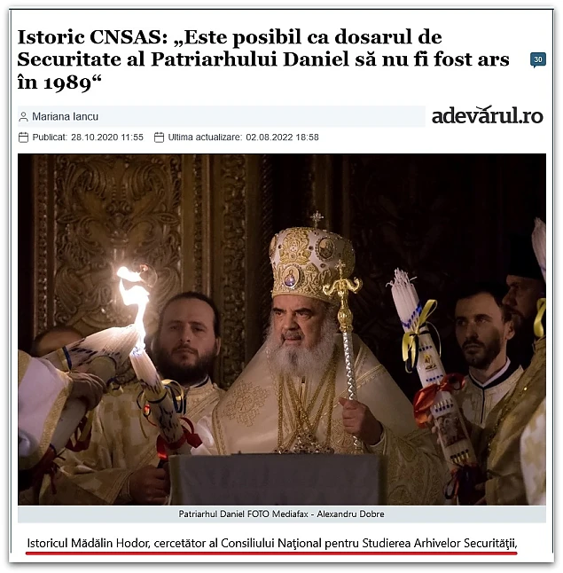 Scandalul provocat de Hodor la adresa Patriarhului Daniel după ce acesta a avertizat autoritățile covidiste că „Dumnezeu nu se lasă batjocorit”
