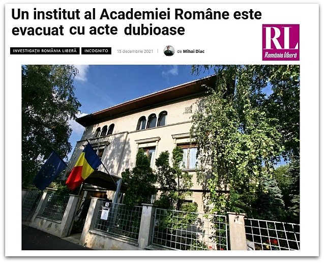 I.N.S.T. al Academiei Române, evacuat cu acte dubioase. Profesorul Radu Ciuceanu confirmă: Procesul a fost o pantomimă a Justiției. Sediul a fost al statului, al SSI și Securității. Vor să distrugă ultima redută anticomunistă. Luptați voi pentru Libertate