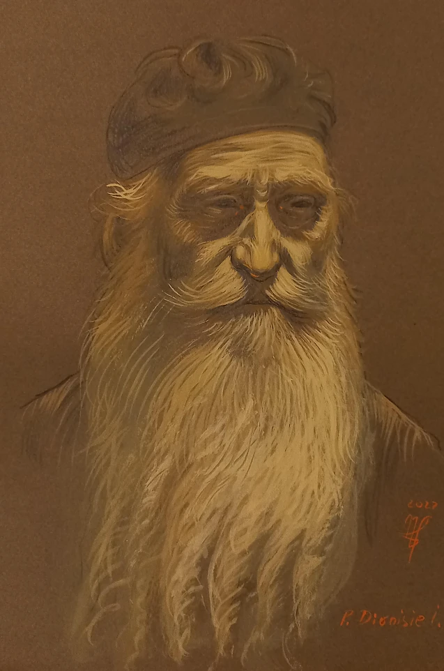 Părintele Dionisie de la Colciu, marele român din Sfântul Munte Athos, la a 113-a aniversare. Desen de George-Sorin Nicolae și mărturii de Virgiliu Gheorghe - VIDEO
